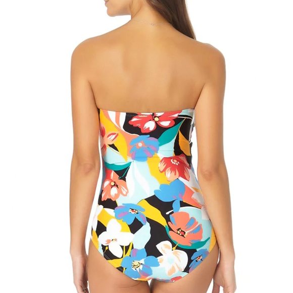 Anne Cole Twist-Front Shirred Bandeau One Piece Swimsuit - Picture 3 of 3